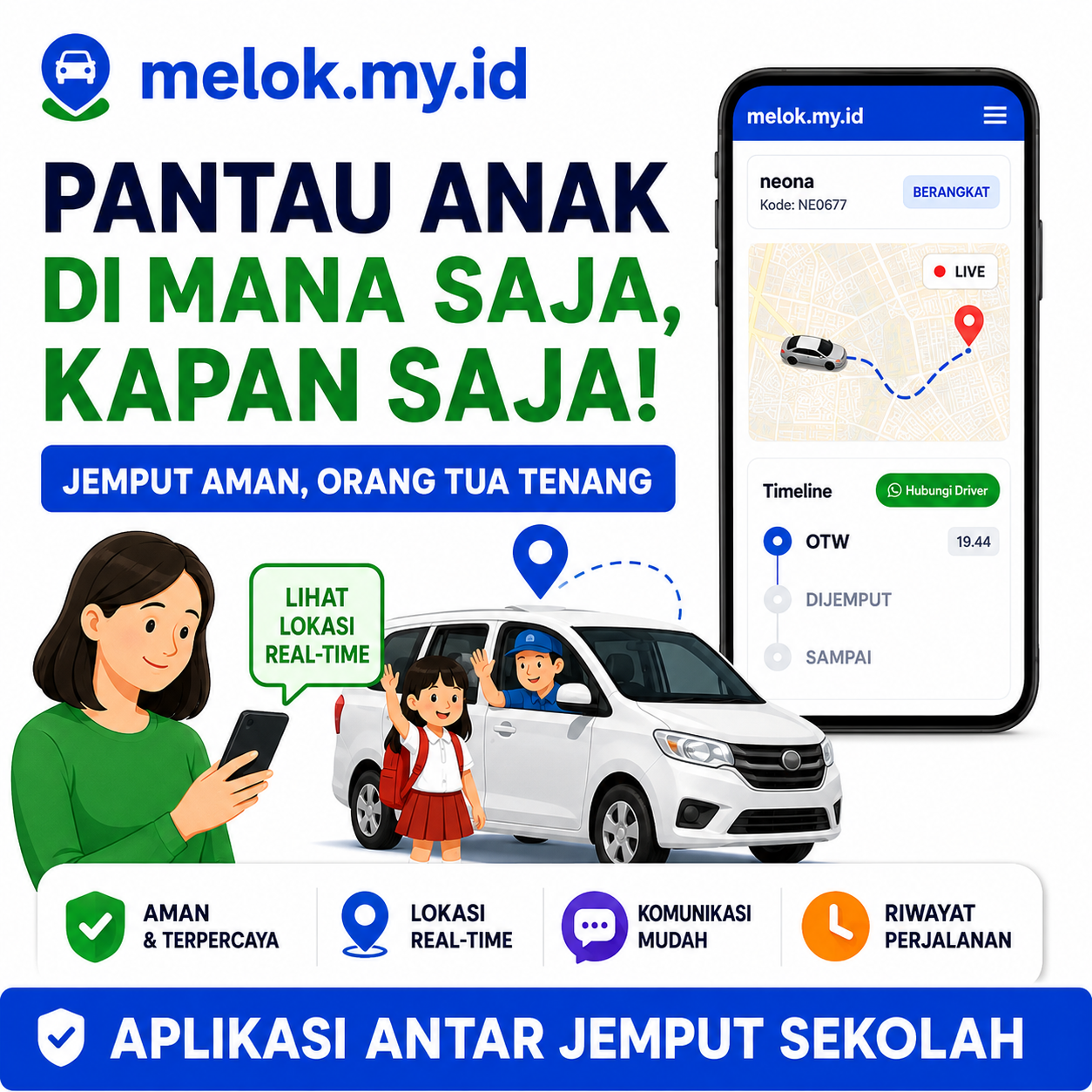Ilustrasi keamanan antar-jemput sekolah anak